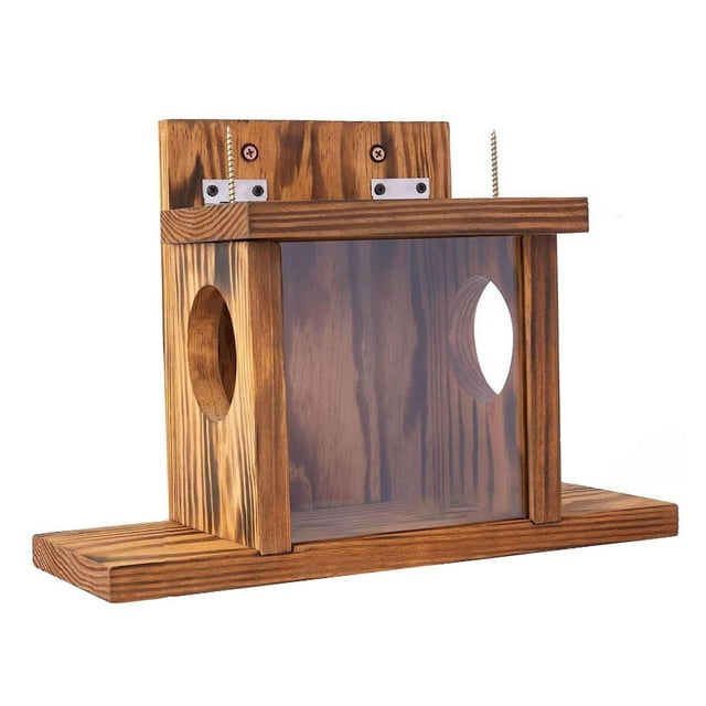 QualitChoice Squirrel Feeder Wooden Squirrel Feeder Feeding Box Station Backyard Garden Fun Wooden Box Decoration