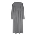 thumbnail image 5 of IROINNID Long Sleeve Dress for Women Color Long Sleeved Round Neck Dress with Pocket Discount,Dark Gray, 5 of 6