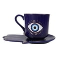 thumbnail image 6 of Blue Evil Eye Of Providence Hamsa Palmistry Hand Palm Mug Cup With Saucer Set, 6 of 10