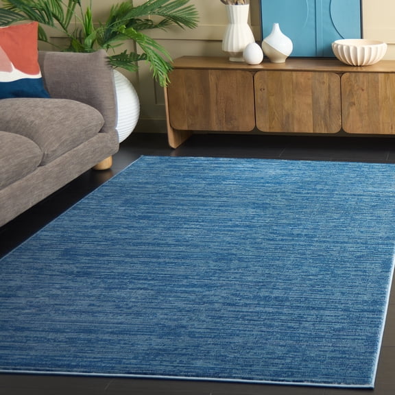 SAFAVIEH Vision Adrasteia Overdyed Solid Area Rug, Blue, 2'2" x 4' - Modern Design, Blue, Non-Shedding & Easy Cleaning, Ideal for Living Room, Bedroom, Dining Space, Entryway, Bathroom, Bedside