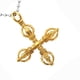 thumbnail image 2 of Collar con colgante de mortero Vajra con cruz hueca grabada para hombres y mujeres Oro, 2 of 5