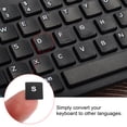 thumbnail image 4 of Uxcell German Keyboard Layout Stickers Computer Replacement Cover Universal Black Background White Lettering, 2 Pack, 4 of 5