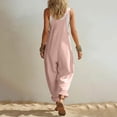 thumbnail image 3 of Women's Fashionable Casual Loose-Fit Plain Sleeveless Jumpsuit With Patch Pockets, Size S-2XL, 3 of 5