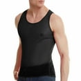 thumbnail image 4 of USNSM Men's See Through Tank Top Sheer Mesh Shiny Crop Top Stretchy Lace Muscle Shirts Solid Color Base Round Neck Sleeveless Top Black XL, 4 of 6