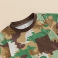 thumbnail image 2 of Okbabeha Toddler Baby Boy Summer Outfits Short Sleeve Dinosaur Pocket T-Shirt Camouflage Tops Shorts 2Pcs Kids Clothes Set, 2 of 7