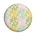 thumbnail image 4 of Spare Tire Cover, Colorful Squares Daisies Flowers Wheel Cover Tire Covers For Trailers Car Truck Camper Universal Tire Covering Fits Diameter14"-17", 4 of 4