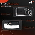 thumbnail image 4 of A-Premium Rear Left Driver Side Interior Door Handle Compatible with Honda Accord 1990 1991 1992 1993, Gray Housing with Chrome Lever, Replace# 72660SM4003ZG, 4 of 8