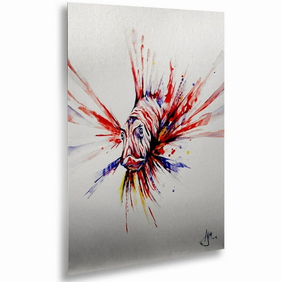 Marc Allante 'Pterois' Floating Brushed Aluminum Art