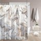 thumbnail image 3 of 1pc Luxury Gray Golden Marble Shower Curtain Set - Waterproof, Washable, and Standard Size for Bathtub - Includes 12 Plastic Hooks, 3 of 5