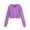 Purple, variant on Aboser Plus Size Cropped Sweatshirts for Women Trendy Zip Up Hoodies Basic Solid Color Fleece Jacket Drawstring Long Sleeve Crop Tops