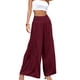 thumbnail image 3 of Sunloudy Pantalones de pierna ancha para mujer, pantalones plisados sueltos casuales de color sólido de cintura alta, caqui/negro/verde claro/blanco/verde/rojo vino Sunloudy  moda, 3 of 8
