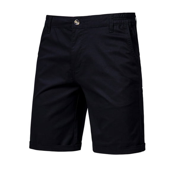 cllios Mens Khaki Shorts Slim Fit Straight Chino Short Pants Elastic Waisted Work Shorts with Button Zipper Summer Solid Loose Short