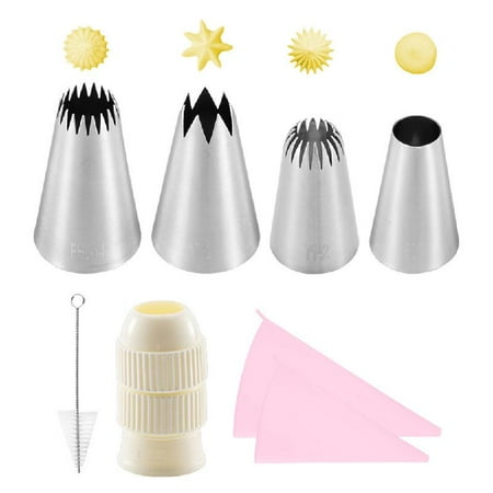 

8pcs Cake Decorating Kits Flower Cupcakes Icing Tips Nozzles Pastry Bags Reusabl