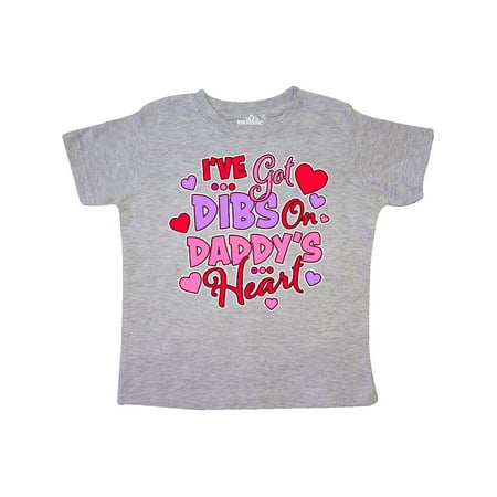 

Inktastic Ive Got Dibs on My Daddys Heart with Hearts and Dots Gift Toddler Boy or Toddler Girl T-Shirt