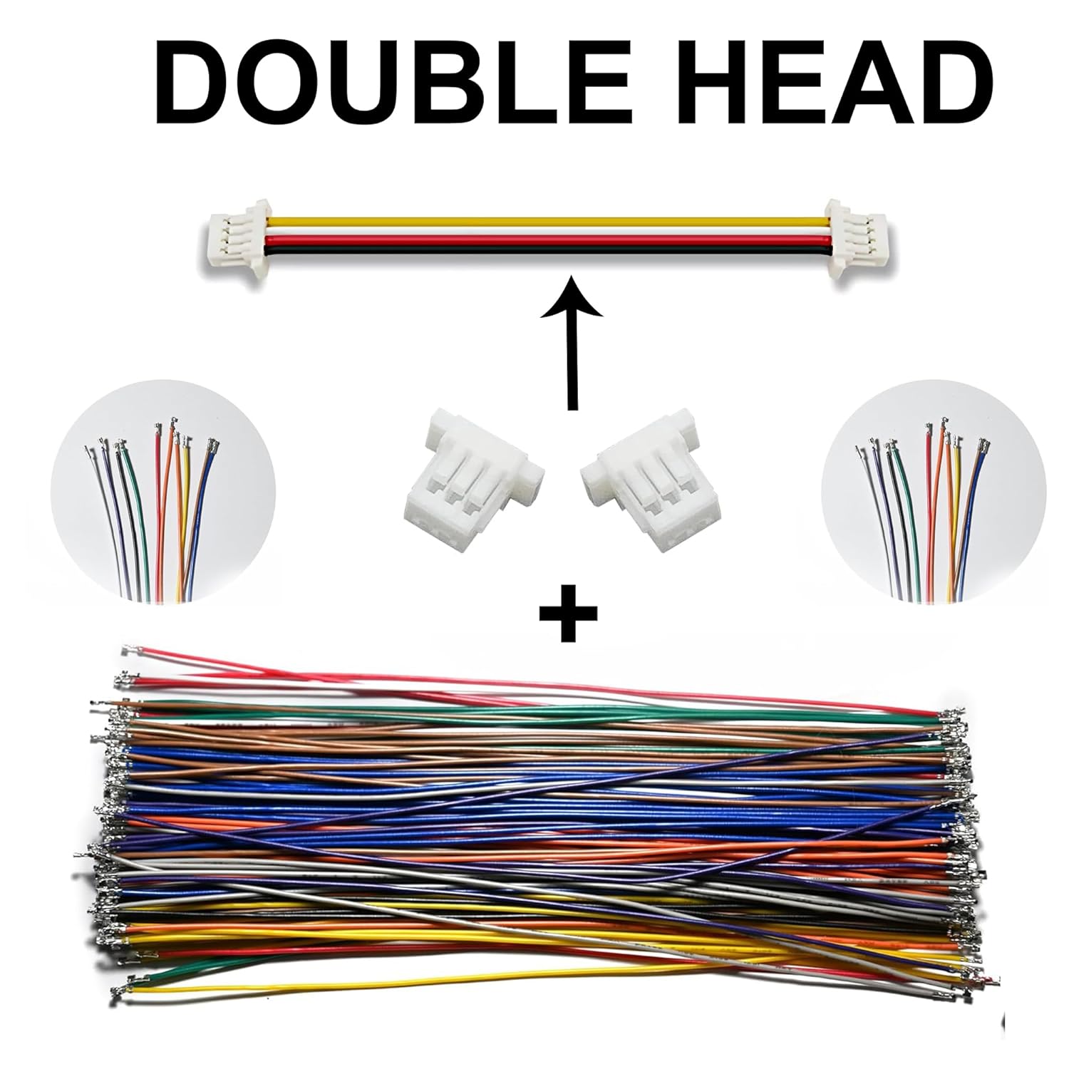 1.0 connector kit, including 3, 4, 5, 6, 7, 8, 9, 10, 12 pin male to male double-headed shell connectors, comes with 28150 pre-pressed cables