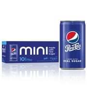 Refresh & Indulge with Pepsi's Real Sugar Soda: 7.5oz Mini Cans, 10-Pack - Discover Miniature Bliss! (Packaging May Vary)