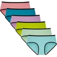 thumbnail image 1 of Women's Mid Rise Tagless Plain Color Full Coverage Cotton Hipster Panties 6-Pack(Spun Sugar,X-Small), 1 of 7
