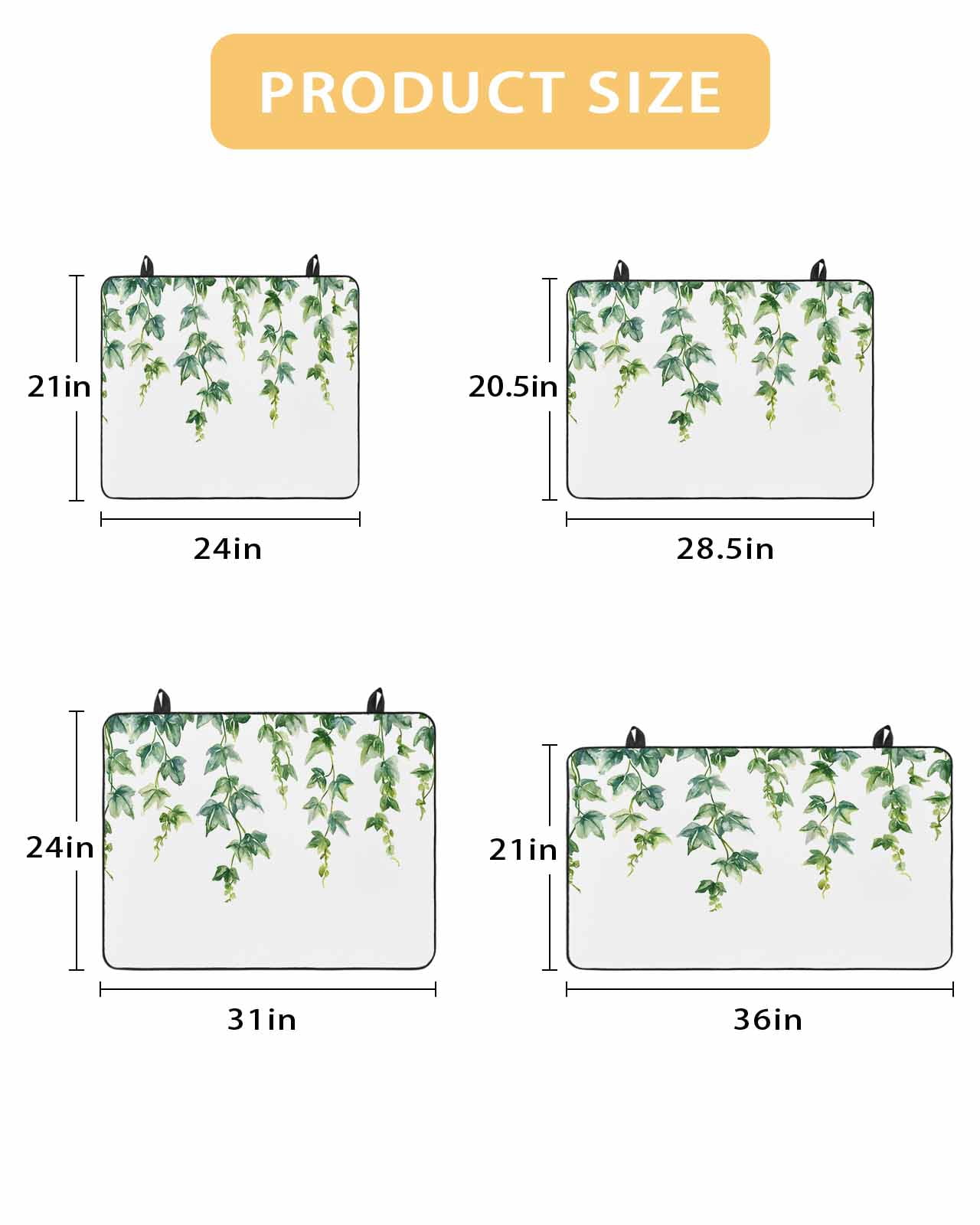 nqOlkjepod Large Induction Cooktop Protector Mat 24"x21", Green Leaves Stove Top Covers for Electric Stove, Spring Watercolor Natural Branches Vines Stove Burner Cover Mats, Glass Top Stove Cover