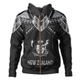 thumbnail image 4 of Sudadera con capucha con estampado 3D del emblema nacional de la bandera de Nueva Zelanda para hombre, sudadera con capucha y cremallera maorí de Waitangi Day Lizards, abrigo de calle con cremallera, 4 of 5