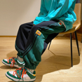 thumbnail image 2 of Pantalones deportivos para hombre, rectos, estilo coreano, lisos, de algodón, holgados, estilo hip-hop, elásticos, deportivos, a la moda, 2 of 4