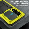 thumbnail image 3 of Allytech Rugged Case for Samsung Galaxy S24 Ultra with Screen Protector & Camera Lens Sliding Cover, Anti-Drop Dustproof Hidden Kickstand Heavy Duty Triple-Layer Protection Shell, Yellow, 3 of 7