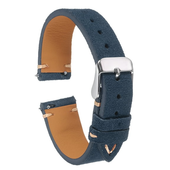 Uxcell Suede Leather Strap Watch Bands Quick Release 16mm Vintage Watch Straps Classic Watchband Dark Blue