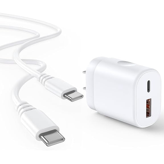 Samsung 25W Charger Super Fast Charging Block for Galaxy A35 5G/A14 5G/A54/A16 5G/S25/S24 FE Ultra,Dual Port PD Wall Charger Adapter Cube Box Brick with 6ft USB C to USB C Cable for Google Pixel 9a/8