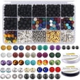 thumbnail image 1 of 602 Pieces Lava Beads Stone Sets With 8mm Chakra Beads And Spacers Beads, 1 of 5