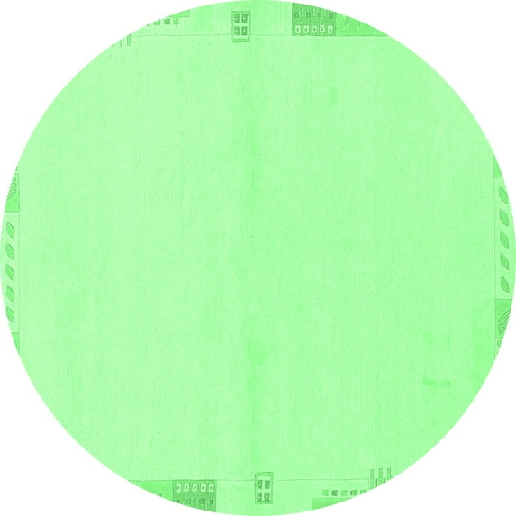 Ahgly Company Indoor Round Solid Emerald Green Modern Area Rugs, 5' Round