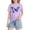 Light Violet, variant on YunPes Cap Sleeve T-shirts for Girls Colorful Butterfly Print Crewneck Blouse Tee Kids Casual Loose Fit Pullover Summer Tops