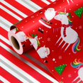 thumbnail image 1 of Papel de regalo Retrify, reversible, 43 x 10 m, papel de unicornio de Papá Noel, 1 of 6