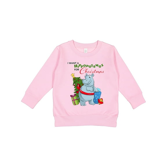 Inktastic I Want a Hippopotamus for Christmas Toddler Sweatshirt