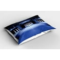 thumbnail image 2 of Ambesonne Bowling Party Pillow Sham 2 Pack, Symmetrical Pins, 30"x20", Blue White Red, 2 of 3