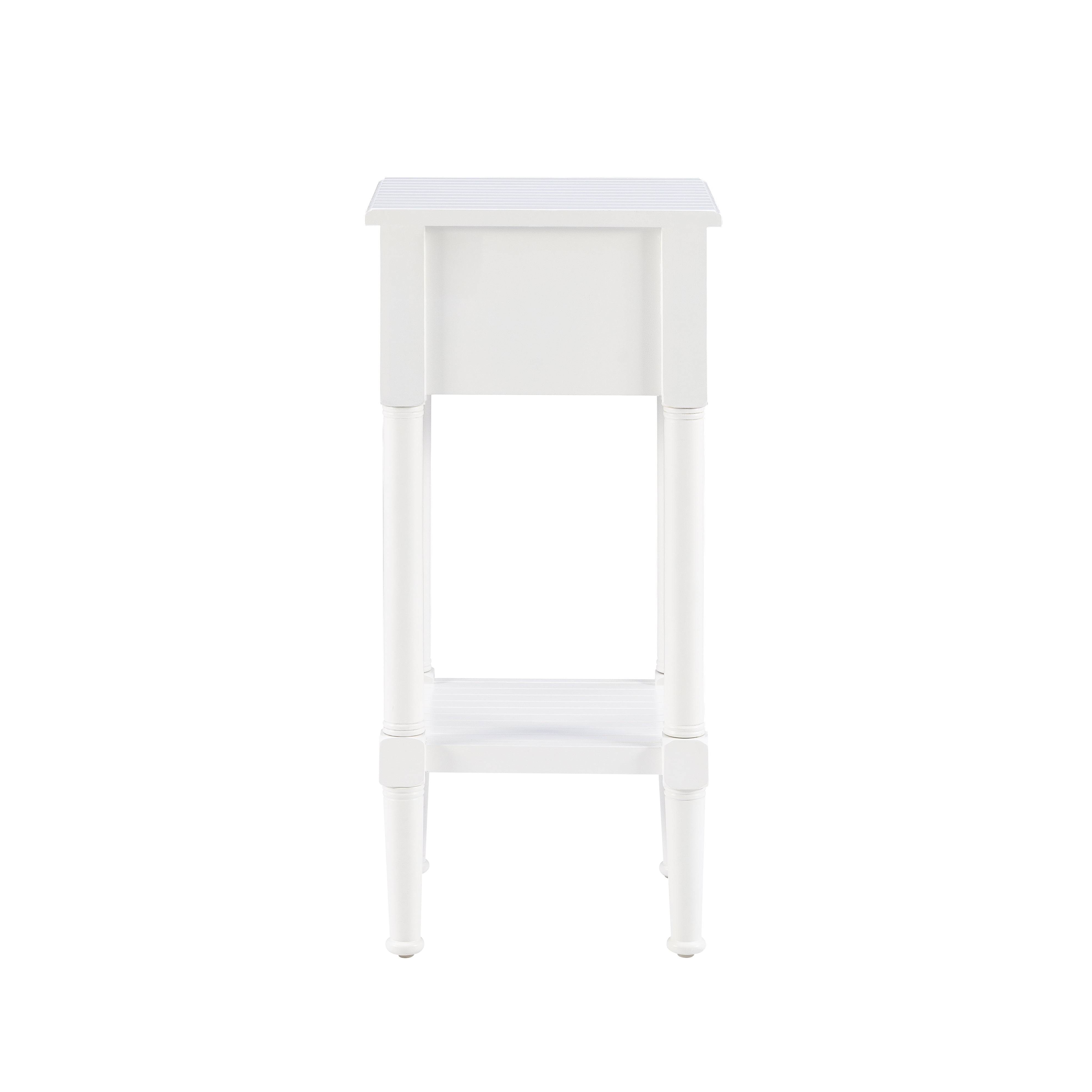 Linon Athalee Single Drawer Indoor Accent Side Table with Shelf, 29.5" Tall, White