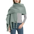 thumbnail image 5 of AWZXDE Women's Solid Color Soft Scarf with Braided Fringe - Cozy Elegant Wrap for Daily GN1,One Size, 5 of 5