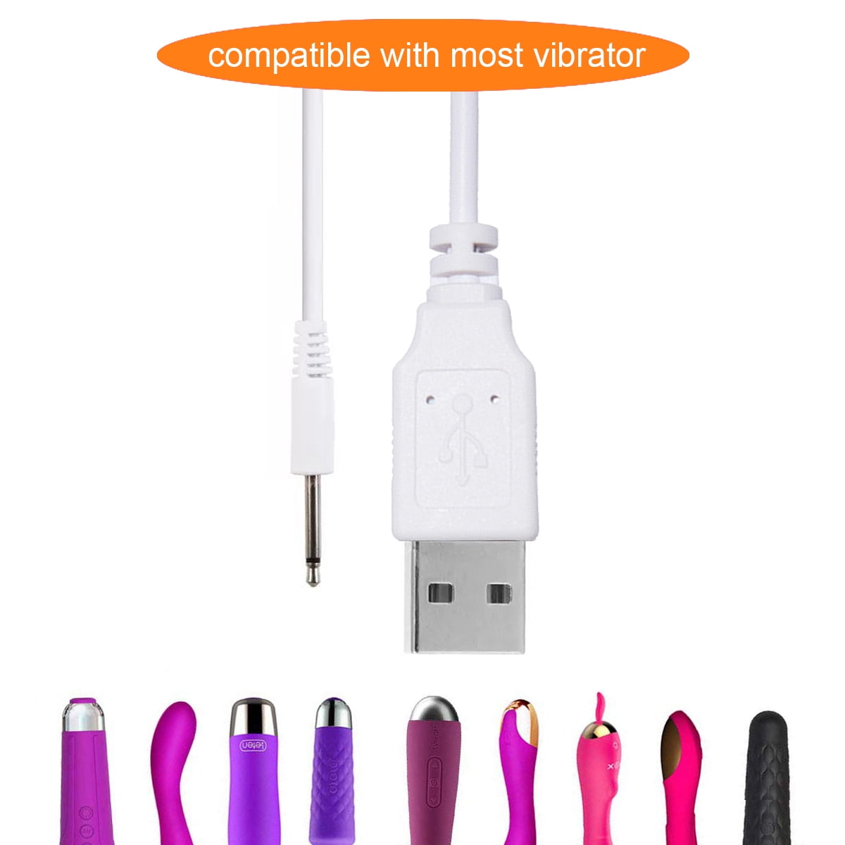 2 Pack Replacement DC Charging Cable（2.7ft） USB to DC 2.5mm Fast Charger Cord,Pin USB Fast DC Charging Cable Compatible for Universal Vibrating Mini Massagers,Wand Massager