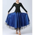 thumbnail image 3 of Flowy Women'S Long Sleeve Ballroom Dance Dresses Dancewear Clothing With Godet Skirt, 3 of 8