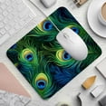 thumbnail image 2 of Peacock Feathers Printed Square Mousepad Desk Pad Desk Mat, 8.3x9.8 Inch, Non-Slip Rubber Bottom, Suitable for Office and Gaming, 2 of 6