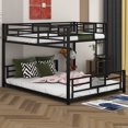 thumbnail image 3 of BEBPILOO L-shaped Metal Twin over Full Size Bunk Bed, Black, 3 of 12