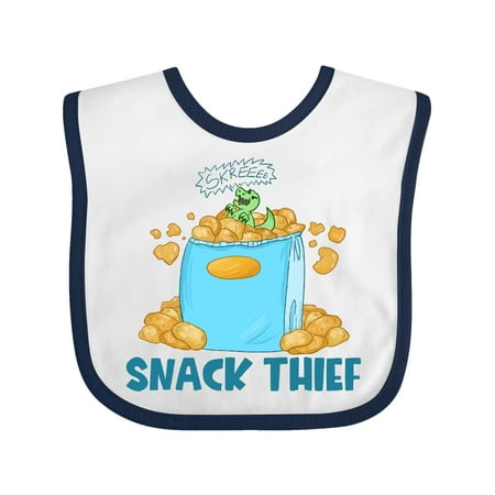 

Inktastic Snack Thief Little Dinosaur in Bag of Chips Gift Baby Boy or Baby Girl Bib