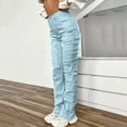 thumbnail image 6 of Hfolob Womens Jeans Women Denim Embroidered Straight Leg Pants Stretch Patch Denim Stacked Straight Leg Jeans For Women Trendy, 6 of 7