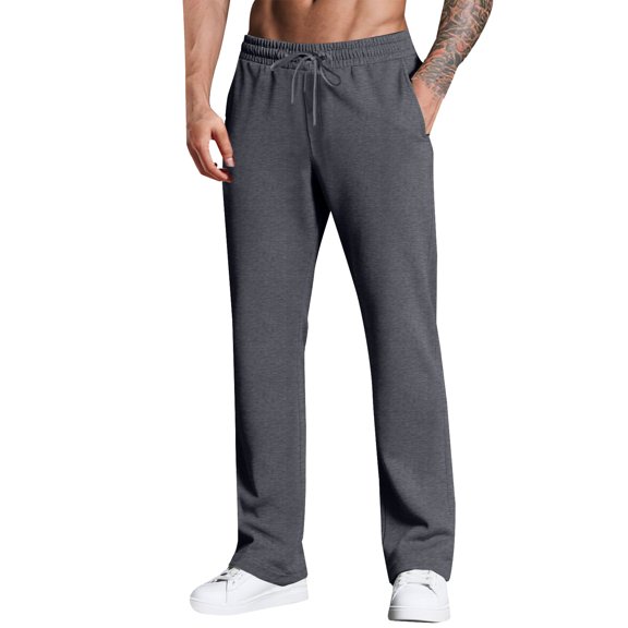 oqasdz Mens Pants Casual Pants Comfortable Loose Fit Drawstring Waist Long Sweatpants for Everyday Wear with Slant Pockets