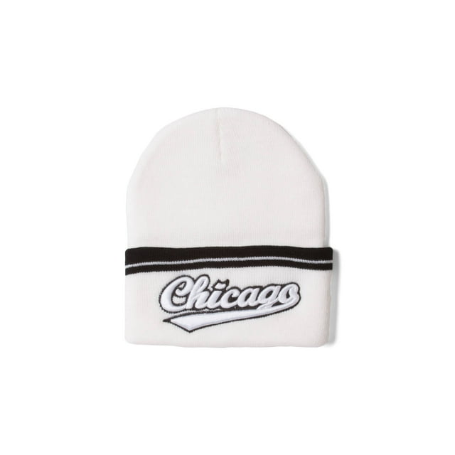 City Caps Chicago Bonnet d'Hiver Blanc à Revers
