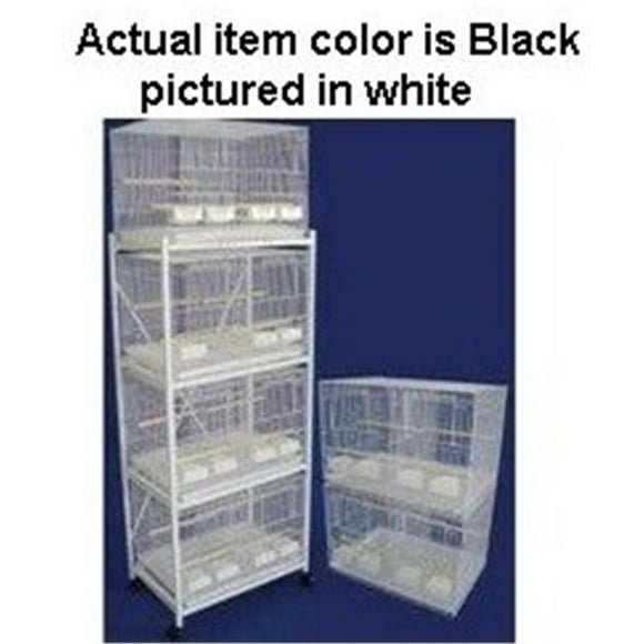 YML 6x2434BLK and 1x 4134BLK Six Small Bird Breeding Cages with Divider and One 4 Tier Stand in Black