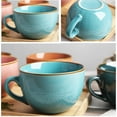thumbnail image 2 of Large soup cups with handle large ceramic coffee cup jumbo cup, 2 of 7