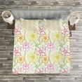 thumbnail image 3 of Ambesonne Floral Quilted Bedspread Set 3 Pcs, Colorful Flowers Sketchy, King Size, Multicolor, 3 of 3