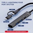 thumbnail image 3 of Kebiory USB C Hub, 4-in-1 Portable Data Hub USB Splitter USB 3.0 Expander for Laptop, PC, MacBook, Mac Pro, Mac Mini, iMac, Surface Pro, and More USB Devices (Black), 3 of 8
