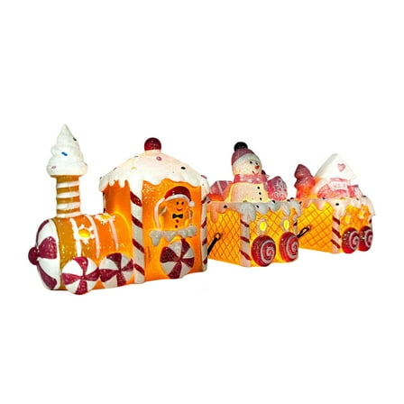 Kuntesetty Christmas Gingerbread Man Train Decoration Figurines for Countertop New Year