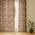 thumbnail image 6 of Vargottam Brown Floral Vines Print Sheer Curtains for Tall Doors & Windows - Set of 2, 90", Grommet Top, Printed Georgette Light Filtering Panels for Home Decor, 6 of 9