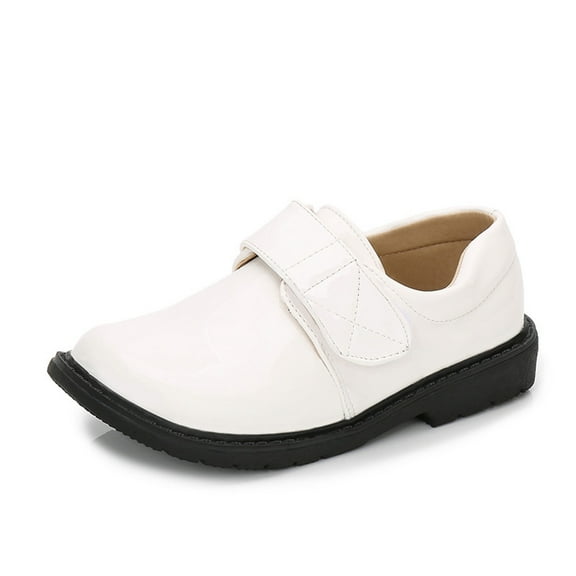 hengsof Boys Classic Leather Lace Up Shoes,Solid Color Formal School Shoes Dress Shoes for Spring and Summer, Big Kids Ages 4 to 18 Years